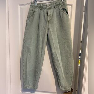 Zara Light Green Denim Pants